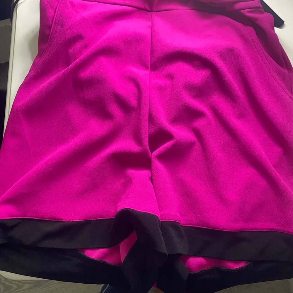 Vibrant Pink Shorts with Black Trim